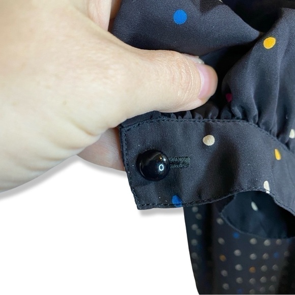 ⭐️Vintage ALBERT NIPON 1970s/80s Petites Neck Bow A-Line Polka Dot Dress - Picture 7 of 8